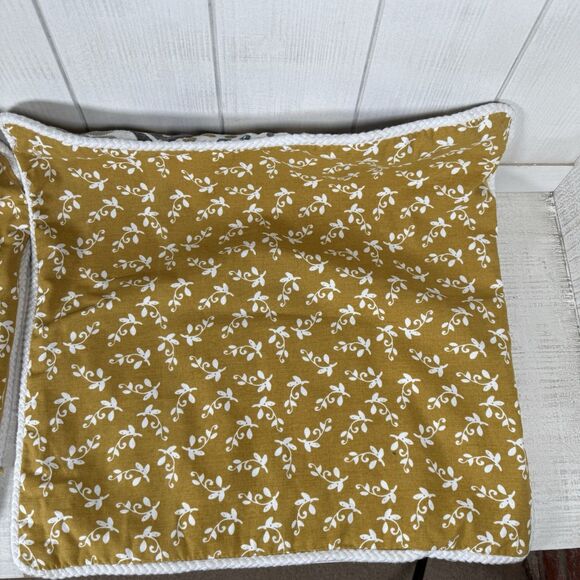 Yellow Embroidered Claudia Pillow Covers 20x20 (Set Of 2) Kirkland's Floral - Picture 8 of 16